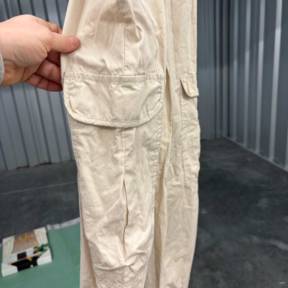 NWT Angel Kiss Tan Lightweight Cargo Pants Back Elastic Waist Wide Leg Women’s L - Picture 5 of 16